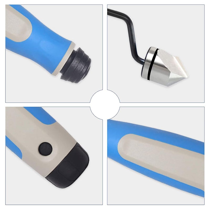 Askwhy Deburring Countersink Tool Set – RD16.5-BC1651 Hand Reamer, Sharp M2 High-Speed Steel Cutter for Wood, Plastic, Aluminum, Copper, and Steel, 1-16.5mm Diameter (Blue-White) - Image 3